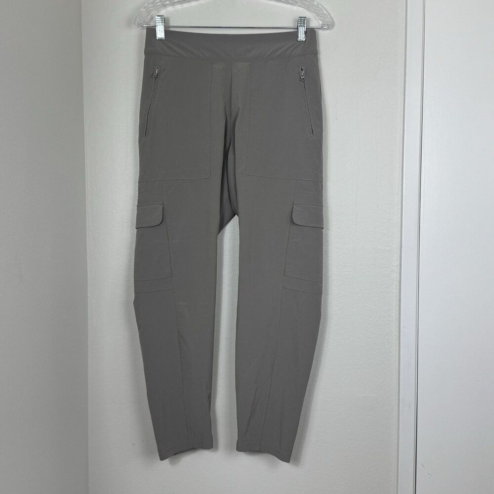 Athleta Chelsea Cargo Jogger Pants Sz 8 Gray Ankle Zip Utility